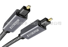 光学音频电缆，铝外壳尼龙编织-超薄的光纤有线数字音频电缆
